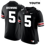 Youth NCAA Ohio State Buckeyes Baron Browning #5 College Stitched Authentic Nike White Number Black Football Jersey VK20R68IS